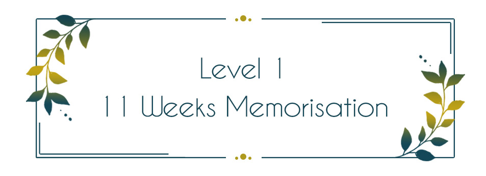 Level 1 - 11 Weeks Memorisation
